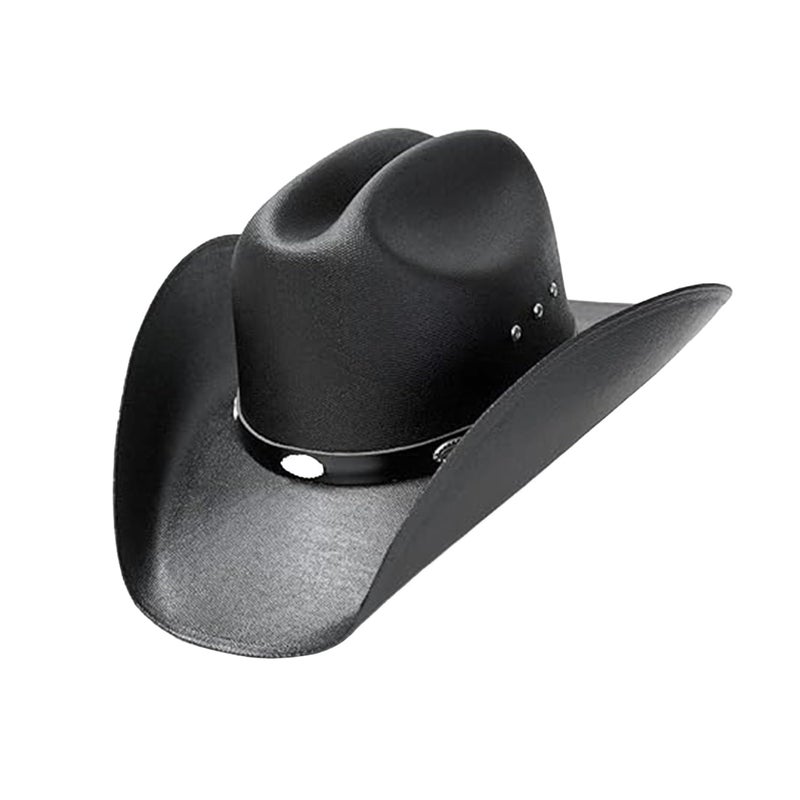 Western Express Kids' Straw Cattleman Cowboy Hat with Silver Conchos Hat Band - Authentic Cowboy and Cowgirl Hat for Boys and Girls - Western Straw Cowboy Hat for Kids - Image 1